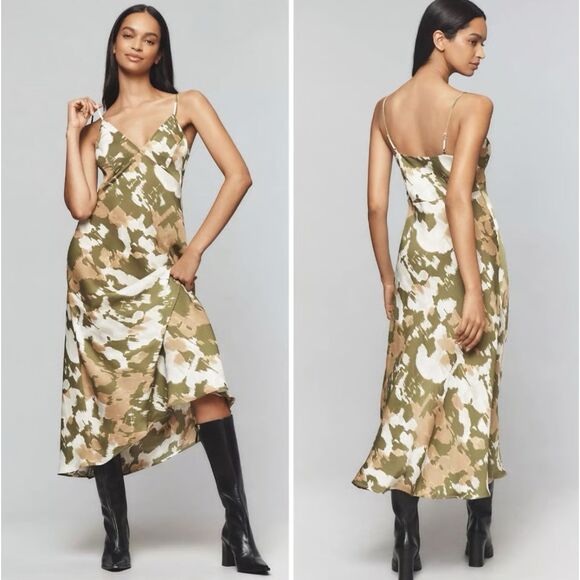 NWT Anthropologie Abstract Print Maxi Slip Dress - Size Small - Picture 1 of 10
